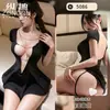 Lingeries Divertidas e Sexy, Vestido Sexy Estilo Balada com Decote Profundo em V e Corrente de Diamantes, Pijama Quente sem Costas, Paixão 5086