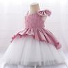 Amazon AliExpress Grasp Week Vestido Bebê Menina Vestido Bolo Vestido Ombro Contas Infantil Vestido Princesa