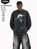 Stewell Estampado Digital Directo Transfronterizo XXX Otoño/Invierno Lavada Algodón de Peso Pesado Manga Larga Camiseta Moda Masculina Marca