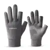 Guantes cálidos de invierno para hombre con forro polar engrosado a prueba de viento e impermeable pantalla táctil para exteriores deportes de equitación guantes de dos dedos al por mayor