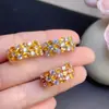 Anillo de Zafiro Amarillo Natural, Gema Grado 5A, Tamaño 3*4mm, Finamente Elaborado en Plata 925