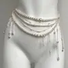 Cadena de Cintura de Borlas Multicapa con Perlas Estilo Hada, Cadena Corporal de Nicho de Alta Gama, Exquisito Accesorio de Cinturón de Lujo Ligero, Estilo Lolita