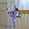 Nuevos tiradores de puerta florales versátiles para respaldo de silla de boda al aire libre, decoraciones florales para escaleras, decoraciones para coche de boda en la iglesia y accesorios florales artificiales.