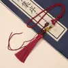 Pingente Vintage com Borla e Brocado Song de Camada Dupla, Ornamento Pendurado Artesanal DIY