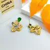 Pendientes de Flor Irregular de Circonita Colorida de Estilo Francés Inspirados en Instagram, Pendientes de Diseño de Nicho de Lujo Ligero, Pendientes Nuevos para Mujer