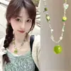 Maçã Verde Paraíso das Maçãs Floresta Pingente de Miçangas Colar Acessórios Fofos Corrente para Clavícula Transparente Feminina Pequeno Fresco