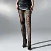 Nuevas Medias de Red Francesas Elegantes con Diseño de Planta, Flor y Pez, Medias Blancas Puras, Medias Antidesgarro, Leggings 6243
