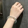 Pulseira Natural de Cristal Fantasma Verde de Círculo Único para Homens e Mulheres, Joia Simples de Nicho de Cristal Água-Marinha Presente