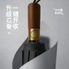 Paraguas automático de mango de madera con caja de regalo de logotipo personalizado, paraguas corporativo automático de 10 varillas, paraguas publicitario con grabado, paraguas para lluvia o sol