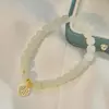 Pulseira de pérola da sorte imitação de jade Hetian marca Fu design original ins para menina luxo leve nicho presente de Dia das Mães mão