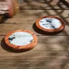 Posavasos Grande de Mármol de Palo de Rosa con Diseño de Frutas Portavasos para Ceremonia del Té Chino Accesorios para Juego de Té Fabricante de Esterillas Aislantes Venta al por Mayor