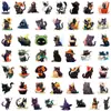 50 Gato Preto Desenho Animado Transfronteiriço Personalizado Não Infrator Mala Laptop Capa de Celular À Prova d'Água Adesivos para Caderno de Mão