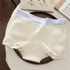 Roupa Íntima Feminina, Algodão Puro, 10A Antibacteriana, Virilha Estendida e Alargada, Tamanho Grande, Respirável, Ajustada ao Quadril, Alta Elasticidade, Cueca Boxer, Calcinhas Pequenas de Corte Quadrado