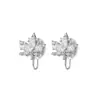 Porta-incenso em formato de folha de diamante branco ear cuff, estilo coreano de nicho, clipe de orelha de zircônia em formato de folha de bordo vermelha italiana, não requer furo na orelha