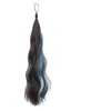 Trança de peruca, coque com mechas, mecha de cabelo de peruca, cabelo trançado auto-enrolado inspirado na dopamina, realçador de volume de cabelo, mecha de cabelo de rabo de cavalo colorida