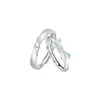 Anéis de Casal Prata S925 Laço de Amor para Homens e Mulheres, Anéis de Casal Laço Luminoso de Luxo Leve, Presente de Anel para Feriado