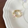 Anel de Dedo da Cauda Denise Feminino Dedo Mínimo Borboleta Bambu Diamante Rosa Pérola Nicho Único Estilo Ocidental Anel de Articulação 2024 Novo