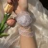 Nuevo encaje blanco flor pequeña flor de muñeca liga para el cabello de mujer collar elegante pulsera cinta liga para el cabello retro francés tocado