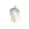 Cachorro Estereoscópico de Pelúcia Desenho Animado Pequenos Enfeites de Resina Chaveiro DIY Feito à Mão Pingente Pingente Material para Joias Acessórios