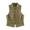 Atacado de Fabricantes de Roupas Femininas Transfronteiriças 2026 Novo Conjunto de Moda Casual Solto com Botões Decorados: Colete e Shorts