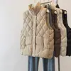 Colete Manga Longa com Zíper e Gola Alta Estilo Coreano para Outono e Inverno Feminino, Jaqueta Curta Acolchoada Elegante e de Alta Qualidade, Corte Solto A9735