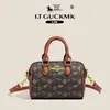 Bolso Retro Tipo Almohada Estilo Europeo y Americano, Bolso de Mano con Monograma, Bolso Boston, Bolso Cruzado Grande de Alta Gama para Mujer, Fábrica de Origen