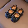 Zapatos de Cuero para Niños al por Mayor 2026 Otoño Nuevos Estilo Coreano Moño Bebé Mocasines de Suela Suave Zapatos de Princesa para Niñas