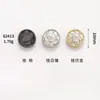 Borda fina botões de camisa com incrustação de diamante costurados à mão pequeno casaco estilo Chanel botões de metal para jaqueta corta-vento suéter tricô