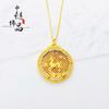 Colgante con hebilla de ciervo, estilo arena, oro, diamante, un ciervo, cobre chapado en oro, artesanía antigua, venta al por mayor, de la tienda de oro
