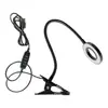 Luz de Anillo LED Soporte Luz de Relleno Clip USB Lámpara de Escritorio Protección Ocular Lámpara para Estudiantes Regulable Súper Brillante Nacional Aa