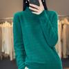 Moda 2025 Otoño Estilo Coreano Casual Suéter de Lana para Mujer Jersey Medio Cuello Alto Regular Suéter de Cachemira Venta al por Mayor