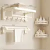 Toallero de Aluminio Espacial Perforado Estilo Crema Toallero de Baño Estante de Baño Colgador Juego de Cinco Piezas para Inodoro