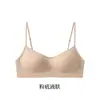 Ropa interior transpirable sin costuras de escote bajo con copas fijas para bustos pequeños, top strapless invisible con hermoso diseño en la espalda