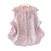 Garantia de Qualidade Seda Redutora de Idade Temperamento Elegante Mãe Estilo Chinês Colete Xale Jaqueta Feminina Toque de Luxo Colete Primavera Outono