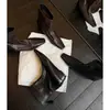 Botines Cuadrados de Cuero Nappa Aceitoso de Primera Capa con Tacón Oculto para Mujer, Botines Adelgazantes con Cremallera Trasera, Tacón Medio, Cuero Genuino, Botines Cortos de Moda para Mujer