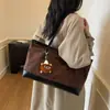Bolso Retro Coreano con Estampado de Leopardo para Mujer 2025 Otoño Nuevo de Moda Bolso Tote de Gran Capacidad Patchwork Bolso de Hombro para Viajes
