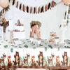 Mantel de Plástico de Animales del Bosque Transfronterizo Decoración de Mesa para Baby Shower Niño Niña Cumpleaños