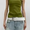 Cinturón Tejido de Color Sólido Todo Fósforo Estilo Coreano Vintage Ins Diseño Sencillo de Nicho Sello de Cintura Ancho para Vestido
