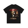 Camiseta Estampada Direta Europeia e Americana Street Hip Hop Marca Tendência Solta Lavada Antiga Algodão Pesado Manga Longa para Homens
