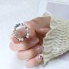 Plata Rota Varios Dos Anillos Simple Octava Laicai Moda Personalidad Trendy Internet Celebrante Diamante Cuadrado Pequeño Simple Círculo Anillo Dedo Índice