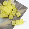 Corrente para Celular de Acrílico Transparente com Rachaduras de Gelo, Quadrada Perfurada, Cristal Colorido com Contas, Acessório para Pendurar no Carro, Joias DIY