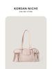 2024 Nuevo Bolso de Hombro de Tela de Nylon Plateada de Nicho Dongdaemun Coreano para Mujer, Ligero, Versátil, Gran Capacidad, Bolso para Viajes Diarios