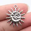 28x25mm 3,6g Prata Antiga Acessórios para Joias DIY Vendedor Mais Vendido Transfronteiriço Pingente Sol Lua Rosto Humano