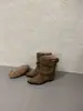 Botas Nuevas de Mujer Otoño/Invierno 2026 Punta Fina Tacón Grueso Tacón Alto Elegantes Moda Francesa Hebilla de Cinturón Botines