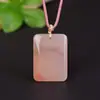 Pingente Popular Xiaohongshu de Seda Dourada Jade Flor de Pessegueiro Nuvem Trancada em Rosa Lótus, Pingente Amuleto de Paz e Segurança