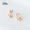 S925 Sterling Silver Brincos de três camadas Meninas Niche Design Sense Brincos de Três Linhas Temperamento Coreano High-End Sense Brincos Geração de Cabelo