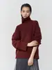 En stock suéter de punto de cachemira estilo coreano otoño e invierno para mujer, suéter holgado tipo perezoso, camiseta interior de punto