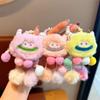 Anel de cabelo infantil de pelúcia fofo de desenho animado outono e inverno, elástico de borracha monstro verde de lã, acessórios de cabelo doces para meninas