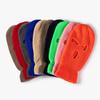 Gorro de punto con pasamontañas de tres agujeros para otoño e invierno, para hombre y mujer, de acrílico de color sólido, cálido, para invierno, venta al por mayor