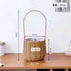 Cesta de Flores de Mão Trançada de Rattan Sintético, Vaso de Flores Trançado de Palha, Cesta Trançada de Plástico Imitando Rattan e Salgueiro, Cesta Decorativa para Plantas Verdes, Cesta para Floricultura